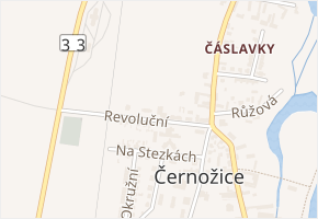 Revoluční v obci Černožice - mapa ulice