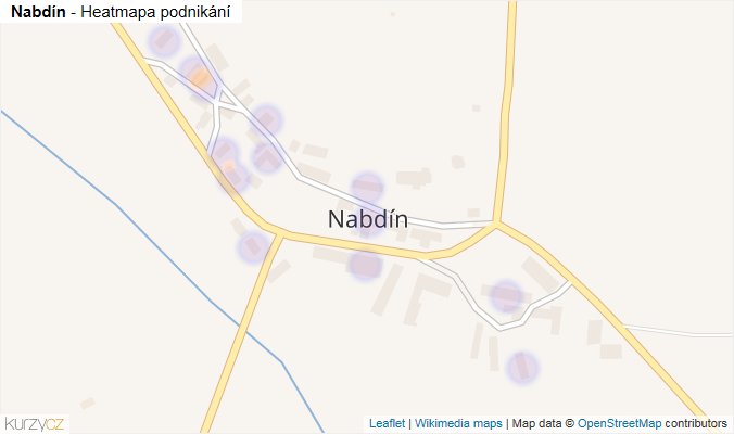 Mapa Nabdín - Firmy v části obce.