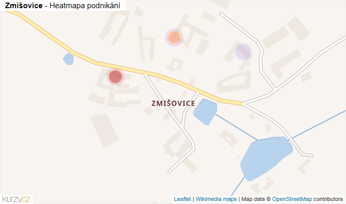 Mapa Zmišovice - Firmy v části obce.
