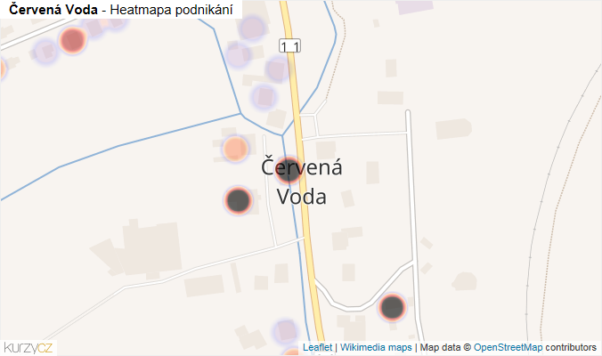 Mapa Červená Voda - Firmy v části obce.
