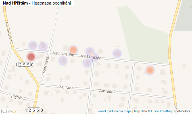 Mapa Nad Hřištěm - Firmy v ulici.