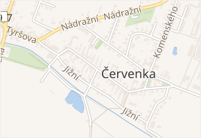 Nová v obci Červenka - mapa ulice
