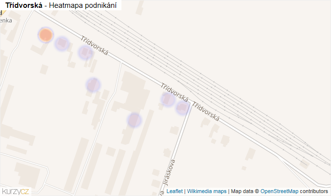 Mapa Třídvorská - Firmy v ulici.