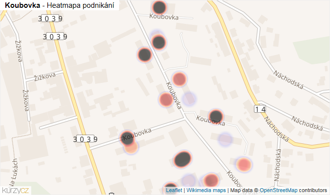 Mapa Koubovka - Firmy v ulici.