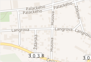 Langrova v obci Červený Kostelec - mapa ulice