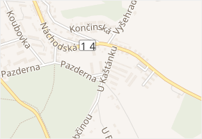 U Kaštánku v obci Červený Kostelec - mapa ulice