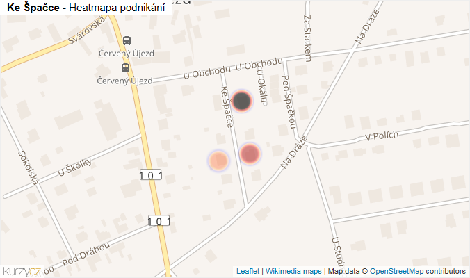 Mapa Ke Špačce - Firmy v ulici.