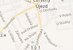 Pod Dráhou v obci Červený Újezd - mapa ulice