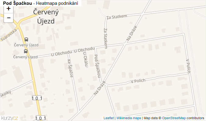 Mapa Pod Špačkou - Firmy v ulici.