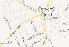 Sokolská v obci Červený Újezd - mapa ulice