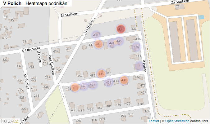 Mapa V Polích - Firmy v ulici.