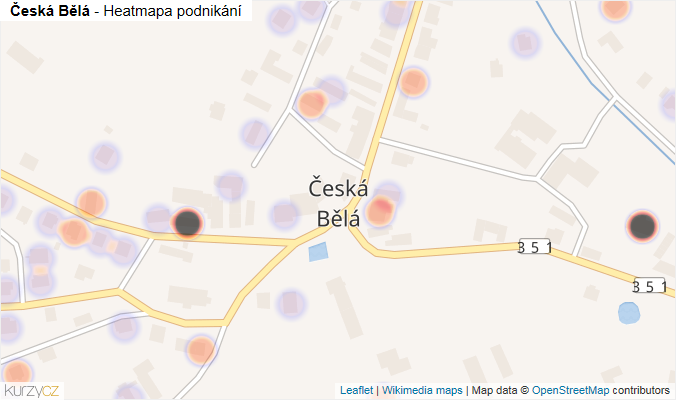 Mapa Česká Bělá - Firmy v části obce.