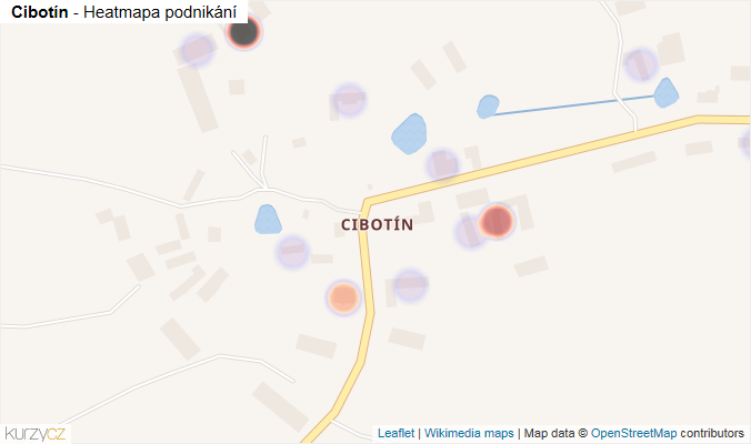 Mapa Cibotín - Firmy v části obce.