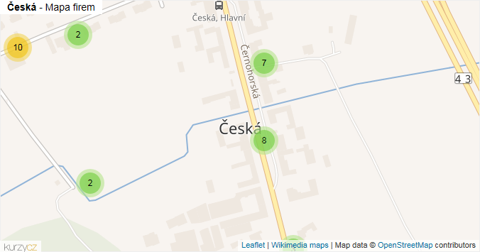 Mapa Česká - Firmy v obci.