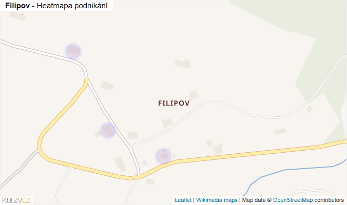 Mapa Filipov - Firmy v části obce.