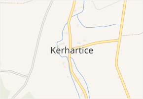 Kerhartice v obci Česká Kamenice - mapa části obce
