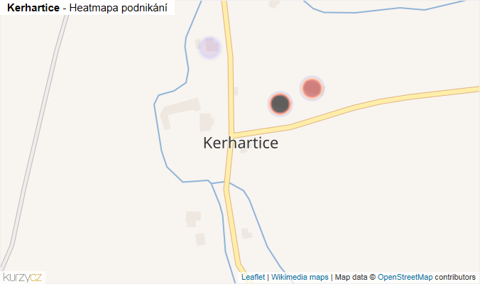 Mapa Kerhartice - Firmy v části obce.