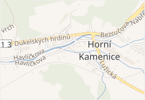 Pod drahou v obci Česká Kamenice - mapa ulice