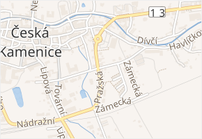 Pražská v obci Česká Kamenice - mapa ulice