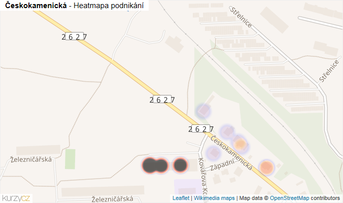 Mapa Českokamenická - Firmy v ulici.