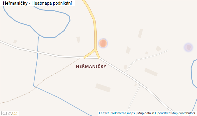 Mapa Heřmaničky - Firmy v části obce.