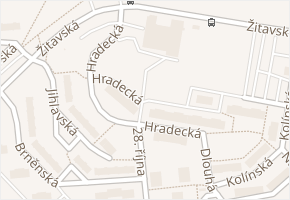 Hradecká v obci Česká Lípa - mapa ulice