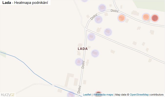 Mapa Lada - Firmy v části obce.