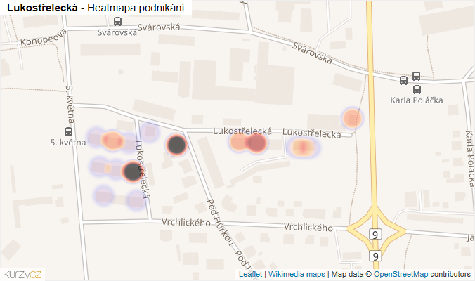 Mapa Lukostřelecká - Firmy v ulici.
