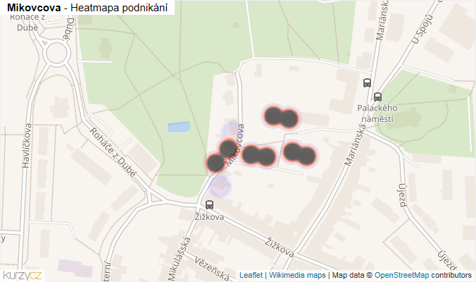 Mapa Mikovcova - Firmy v ulici.