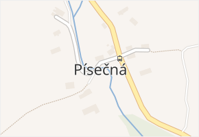 Písečná v obci Česká Lípa - mapa části obce