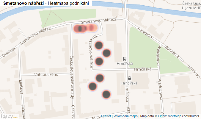 Mapa Smetanovo nábřeží - Firmy v ulici.