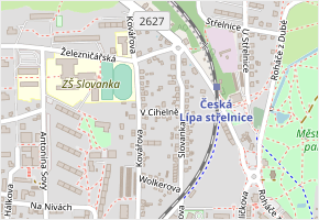 V Cihelně v obci Česká Lípa - mapa ulice