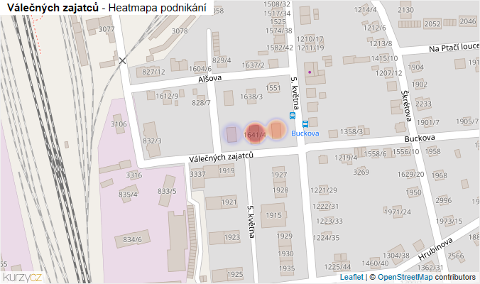 Mapa Válečných zajatců - Firmy v ulici.