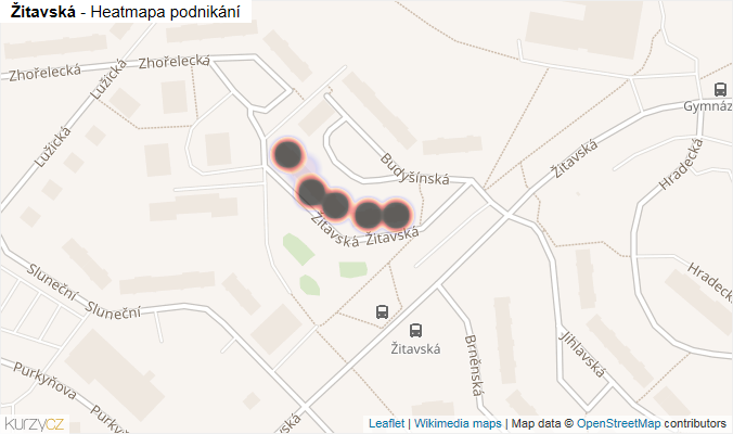 Mapa Žitavská - Firmy v ulici.