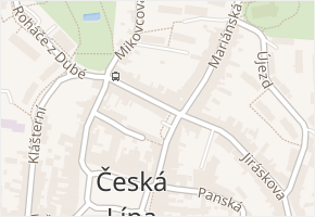 Žižkova v obci Česká Lípa - mapa ulice