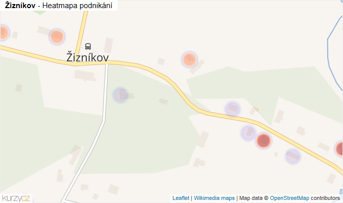Mapa Žizníkov - Firmy v části obce.