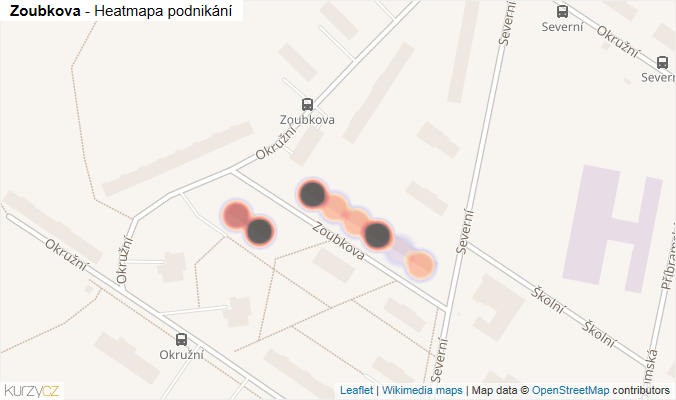 Mapa Zoubkova - Firmy v ulici.