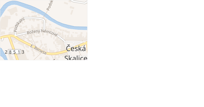 Boženy Němcové v obci Česká Skalice - mapa ulice