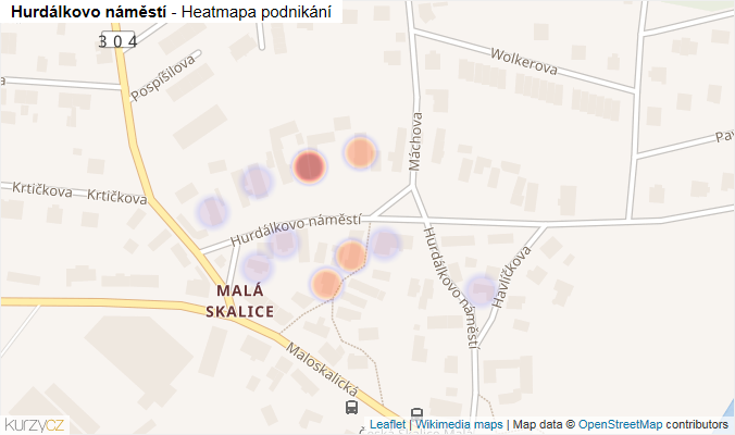 Mapa Hurdálkovo náměstí - Firmy v ulici.
