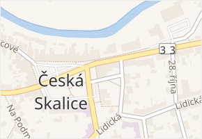 Husovo náměstí v obci Česká Skalice - mapa ulice