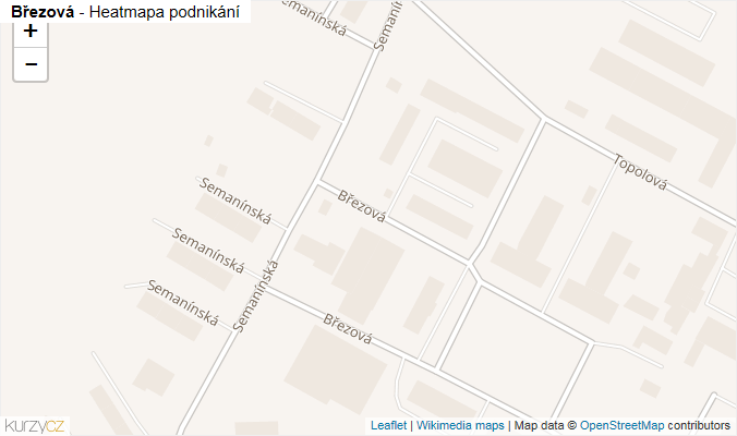 Mapa Březová - Firmy v ulici.