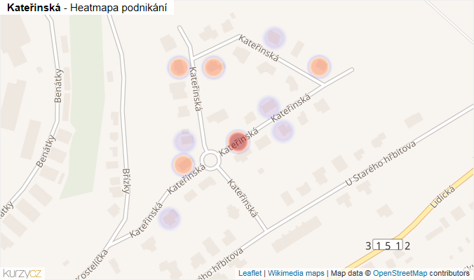 Mapa Kateřinská - Firmy v ulici.