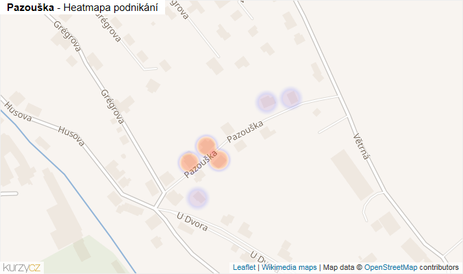 Mapa Pazouška - Firmy v ulici.