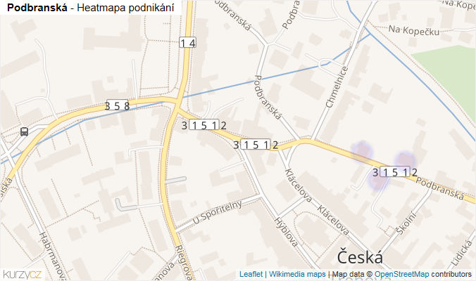 Mapa Podbranská - Firmy v ulici.