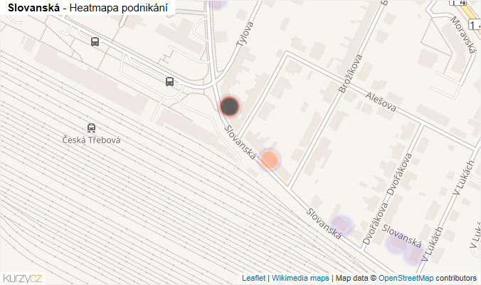 Mapa Slovanská - Firmy v ulici.