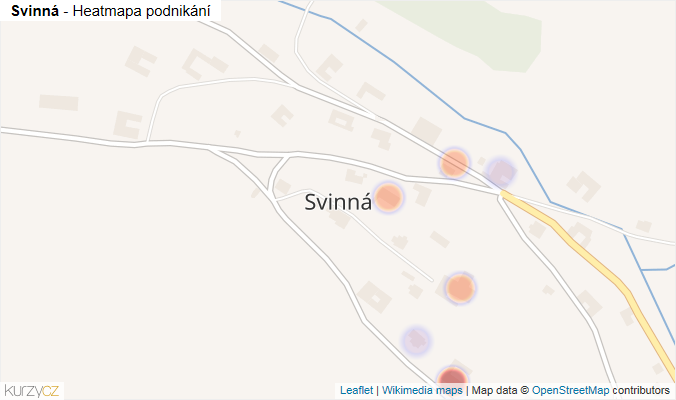 Mapa Svinná - Firmy v části obce.