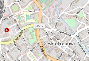 U Spořitelny v obci Česká Třebová - mapa ulice