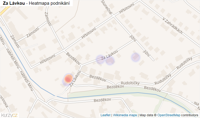 Mapa Za Lávkou - Firmy v ulici.