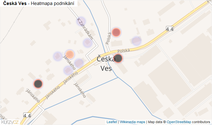 Mapa Česká Ves - Firmy v části obce.