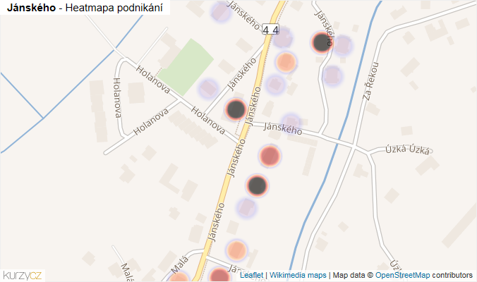 Mapa Jánského - Firmy v ulici.